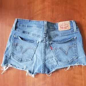 Levi's 535 Cut Denim Off Shorts Super Skinny 28